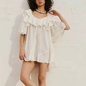 Free People Rush For Ruffles Romper - Egret